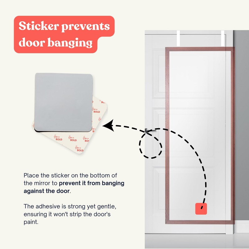 [Heavy Duty] 14.5" Over-The-Door Mirror Hanger Set (Extra Wide) with