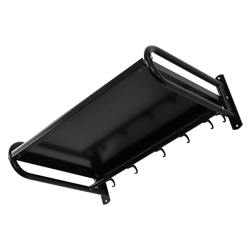 ILWorkTLs Wall Mount Microwave Oven Shelf with 6 Hooks,Wall Microwave