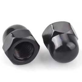 3/8-16" Black Acorn Cap Nuts, Acorn Nut Stainless Steel 18-8(304), 20Pcs-Pack