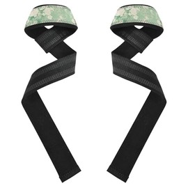 Correas de levantamiento de flores de rosas verdes y blancas de 26 pulgadas de neopreno acolchado para levantamiento de pesas, gimnasio, peso muerto, guantes de ejercicio gimnasio