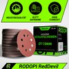 RODOPI RedDevil Velcro Sandpaper 115 mm Grit 40-320 Sanding Discs