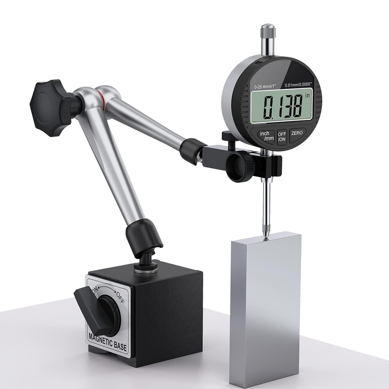 AUTOUTLET Digital Dial Gauge 0.01/0.0005 Inch Digital Dial Gauge Measuring