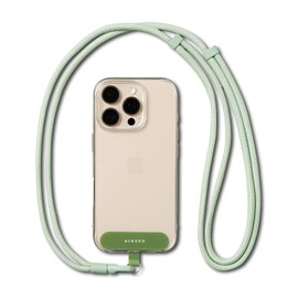 Ringke Holder Link Flow Adjustable Shoulder Y-Type Strap with Patch, Universal Detachable Cell Phone Crossbody Neck Lanyard for Most Smartphone Cases - Mute Mint