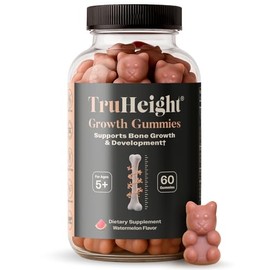 TruHeight Growth Gummies (Watermelon) Tall Nutrition for Natural Growth Supplement for Kids & Teens - Vitamin D, K, Calcium & Ashwagandha, Bone Streng