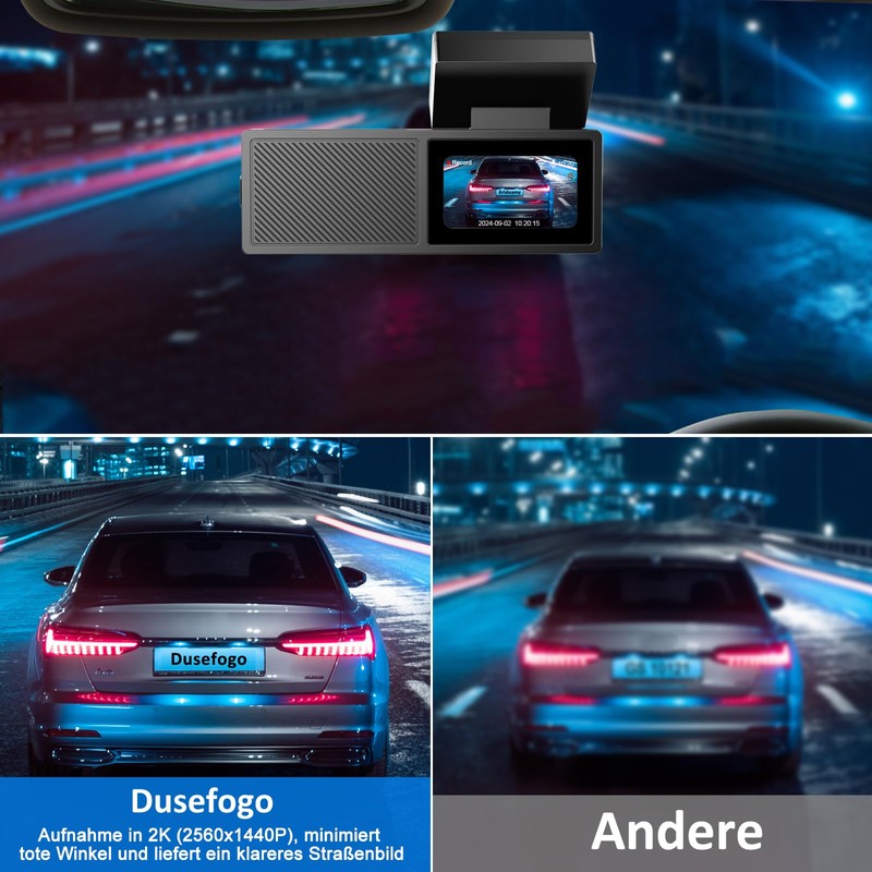 Dash Cam Car Front 2K with WiFi & Dash Cam