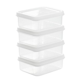 4 Pcs Contenedores para Alimentos, Caja de Carne Congelada con Buen Sellado Recipientes Herméticos para Almacenar                                     