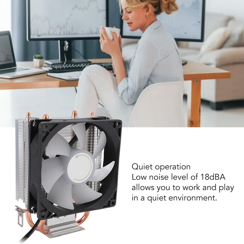 CPU Cooler Dual Heat Pipe 48CFM DC12V Quiet Operation Hydraulic