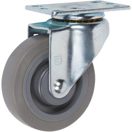 ICON Caster Wheels 5000 Series 4" Mirage Rubber Caster| 2 Swivel Total Plate Casters | 2 Swivel Top Lock Caster | Load Capacity 250 LBS per, 1000 Capacity per Package