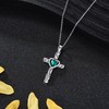 URONE Cross Necklace 925 Sterling Silver Birthstone Cross Pendant May