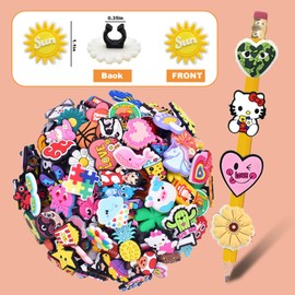 YREYBN 50Pcs Pencil Toppers for Kids, Pencil Toppers, Assorted Fun Designs, Classroom Rewards and Party Favors, Fits Standard Pencils and Pens