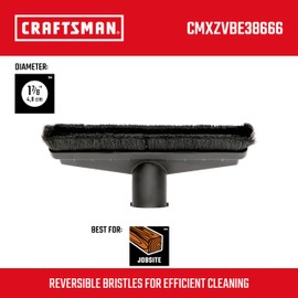 CRAFTSMAN CMXZVBE38666 1-7/8 in. Floor Brush Wet Dry Vac Attachment, Industrial-Grade Shop Vacuum Accessory with Bristles for Cleaning Large Areas, Fits 1-7/8 in. Hose Diameter