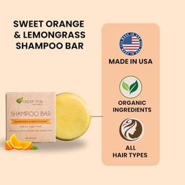 Solid Shampoo Bar, Made With Natural & Organic Ingredients, All Hair Types, Sulfate-Free, Cruelty-Free & Vegan 3.2 Ounce Bar
