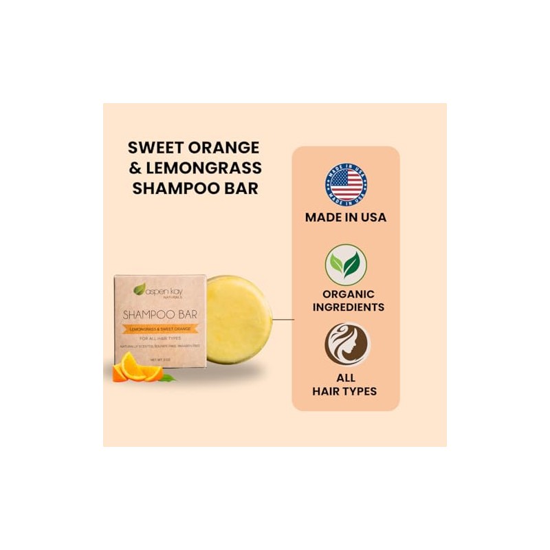 Solid Shampoo Bar, Made With Natural & Organic Ingredients, All