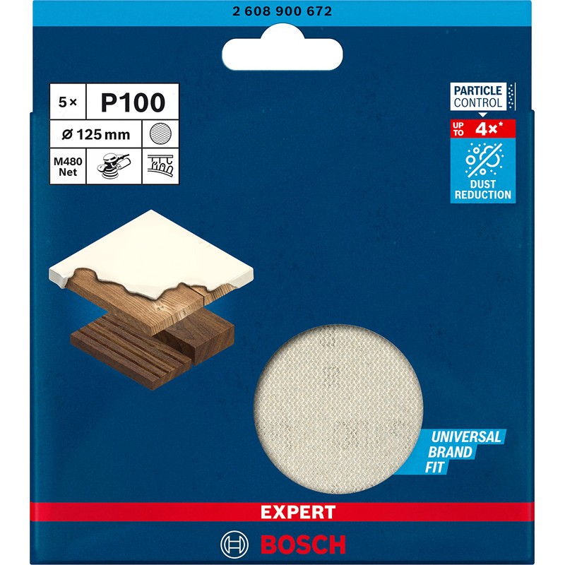 Bosch Disco de lija EXPERT M480; 125mm G100 5 unidades