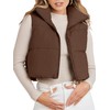 MEROKEETY Women's Casual Sleeveless Puffer Jacket Vest Stand Collar Padded