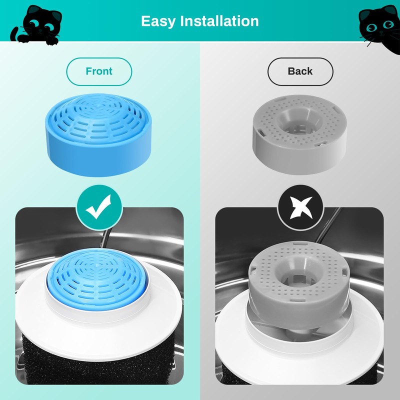 4-Pack Cat Water Fountain Replacement Filter for 2.0L/67oz Automatic Dog