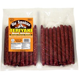 Buffalo Bills 2-lb Teriyaki 5" Ole' Smokies Saddlebag (50 twist-end beef sticks per saddlebag)