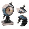 Globe Clock Decorative Desk Ornament Resin World Map Clock with