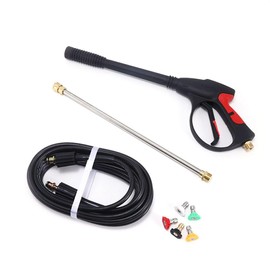 Drintag Pressure Washer Gun and Hose Kit 26 Ft 4000 PSI High Power Spray Replacement Gun Kits Jet Wand 5 Spray Nozzle Tips and Holder for Ryobi, Simpson, Craftsman