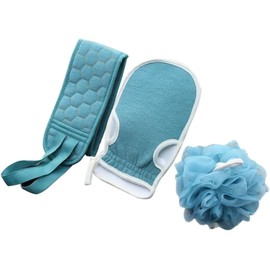 Balacoo Juego de Toallas Exfoliantes para Baño Guantes de Tela Nube Azul para Masaje y Exfoliación de Piel, Adecuado para Limpiar y Cuidar la Espalda