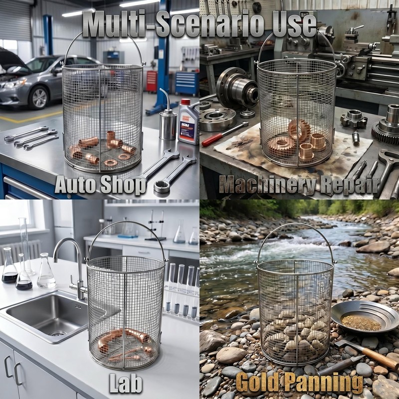 Stainless Steel Part Cleaning Strainer Basket, Fits 5-Gallon Bucket