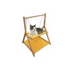 TECHXMASTREE Cat Hammock, Plush Velvet Cat Beds, Wooden Swing, Suitable