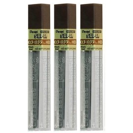 Pentel 0.3mm Size HB Shade Hardness Pencil Refill Replacement Spare Leads Hi Pollymer Super For Automatic & Mechanical Pencils (Pack Of 3 Tubes - 36 Pieces)