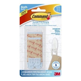 Command 821079049512 Bath Water Resistant Refill, 2-Medium and 4-Large Strips (BATH22-ES-E), 1 Pack Blue