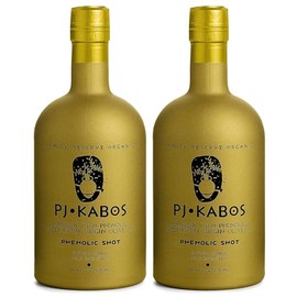 P.J. KABOS 2025/26 Harvest, Extremely High Phenolic (900+ mg/kg), USDA Organic Greek Extra Virgin Olive Oil, Kosher, Cold Extracted, 16.9oz Bottle, PJ KABOS “Family Reserve Organic - Phenolic Shot” (2PACK)