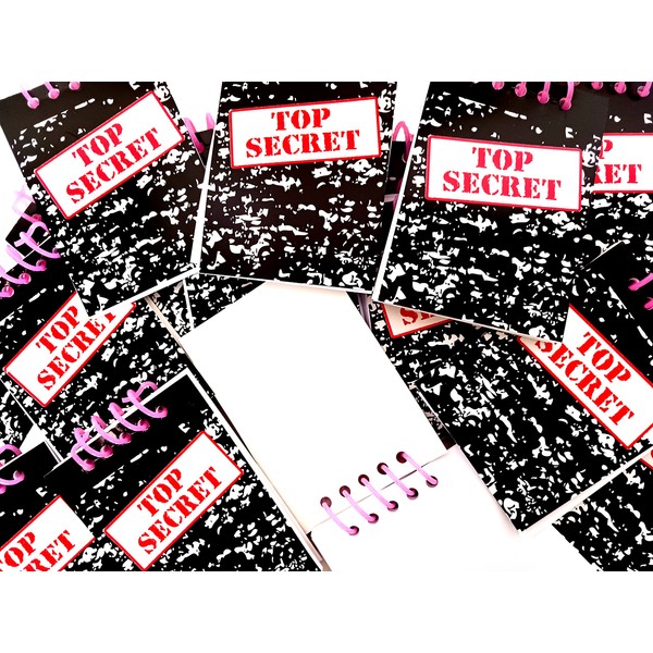 'TOP SECRET' Spiral Note Pads Party Favors (24 Pads Included)
