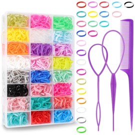 ANNTHOR Accesorios para el Cabello para Nios, 2000 bandas de Accesorios para el Cabello para Nios Pequeos, Ligas para Cabello, Colores Accesorios...  
