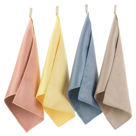 Kitchen Cloth, Absorbent and Quick Drying, Ultra Thick, Microfiber Cloth for Dishes, Dish Wipe, Dish Cloth, Easy to Remove Dirt Without Residue, Kitchen Towel with Hanging Strap, Clean Rags Around Sinkles, 11.8 x 15.7 inches (30 x 40 cm), 4 Pieces