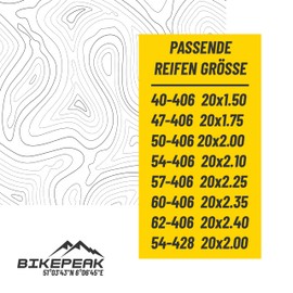 BikePeak Bicycle Inner Tube Zugtaps Kids 20 Inch Tube with AV Schrader Valve 40 mm 40/62-406, 500A - Bundle of 2 Tubes for Children's Bikes