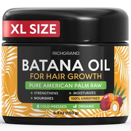 RICHGRAND Batana Oil for Hair Growth - 100% Raw & Organic Dr Sebi Batana Oil - Cold-Pressed & Pure Unrefined Batana Hair Mask for Women & Men - Enhances Hair Thickness, Prevents Loss
