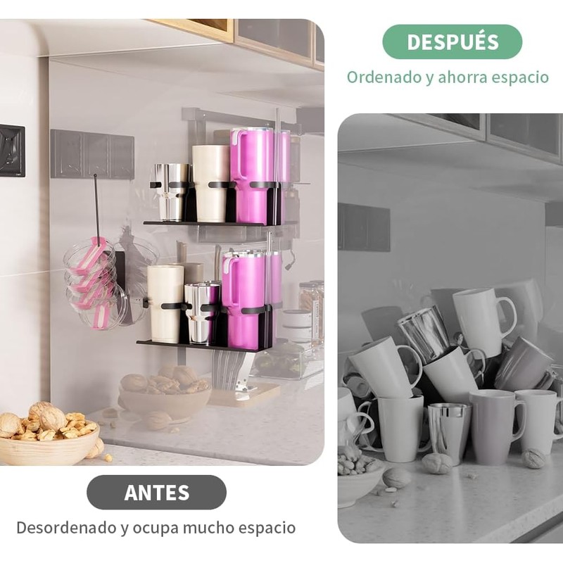 Estantes Magnéticos Refrigerador Organizador de Vasos, Termos y Botellas