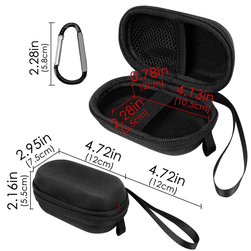 TOCCOOL Black Hearing Aid Storage Case, Durable EVA Material Protector