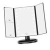 LED Vanity Mirror Three Fold USB Black with Data Cable