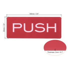 PATIKIL Push Pull Door Sign, 8 Pack Self-Adhesive Rectangle Acrylic Gate Sticker Wall Marker for Office Store Shop, Red