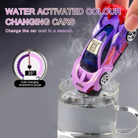 Street Machines Colour Change Cars,4Pcs Hot Wheels Cars,Water Activated Colour Changing Toy,Collectible Race Alloy Car Toy for Kids Boy Girl Birthday