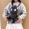 Jextech Mochila Con Cierre Esponjoso Gato Peluche Negro Muñeco 30cm