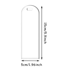 PPhtony Clear Acrylic Bookmarks 10Pcs Blank Craft Plastic Craft Book Marker ornaments with White Ribbon for Vinyl DIY Project Christmas Gift Tag (5 * 15cm, Semicircle)