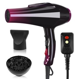 Professional Hair Dryer Ionic Blow Dryer 3500 Watt Powerful Salon Hair Dryers Ceramic Tourmaline Quick Dry Blow Dryer with AC Motor Concentrator Diffuser Attachments