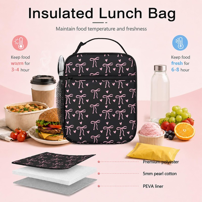 Nevicor Insulated Lunch Bag for Women, Portable Thermal Girls Lunch