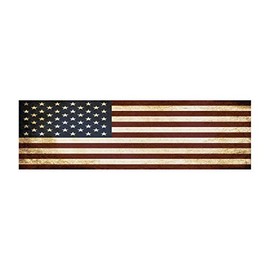 Rogue River Tactical 10x3 Patriotic Bumper Sticker Auto Decal Conservative Republican USA Flag American Patriot (Rustic)