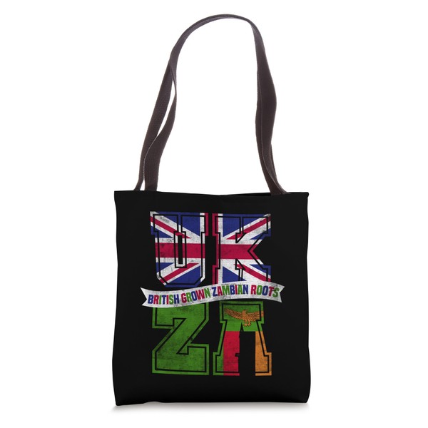 British grown Zambian Roots Britain and Zambia Heritage Tote Bag