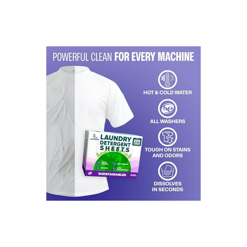 Sudstainables Sojourner Hojas De Detergente Para Ropa (200 Cargas) -