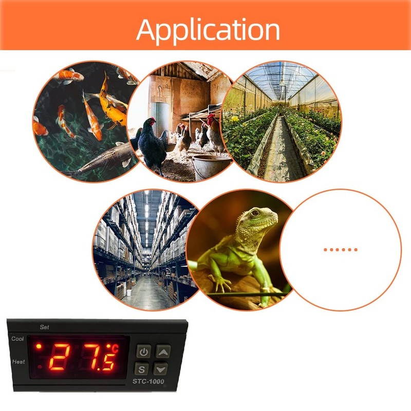 Taikuwu AC 110V-220V Temperature Controller, Digital Thermostat with Temperature Sensor