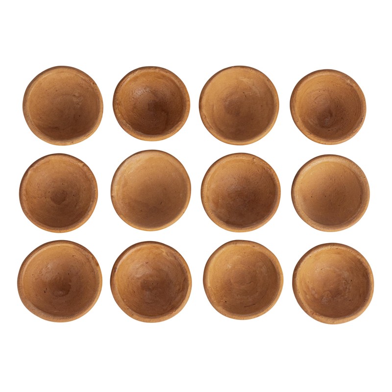 Creative Co-Op Terracotta Bowl in Jute Bag, Set of 12