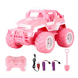Weinsamkeit Remote Controlled Car Pink, 1:16 RC Car with LED Headlights & Front Headlights, Monster Truck, Remote Controlled Off-Road Car, 2.4 GHz RC Crawler Gifts for Girls from 4 5 6 7 8 9+ Years