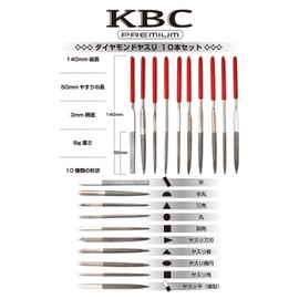 KBC Premium Diamond File Set of 10 / Storage Case Included, File, Plastic Model, Sanding Stick, Polishing, Metal, Woodworking Sanding Set, DIY Tool, Diamond File